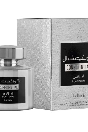 Lattafa Confidential Platinum 3.4 Oz Eau De Parfum - Perfumes Wholesale USA